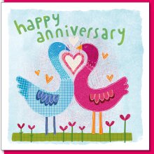 Anniversary Swans Greetings Card