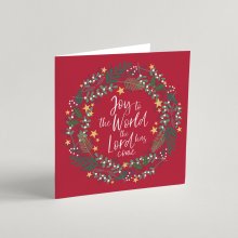 Joy to the World Red Christian Christmas Cards Pack of 10