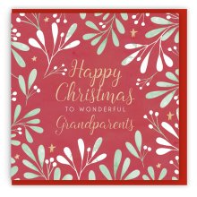 Happy Christmas to Wonderful Grandparents Single Christmas Card