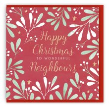 Happy Christmas to Wonderful Neighbours Single Christmas Card