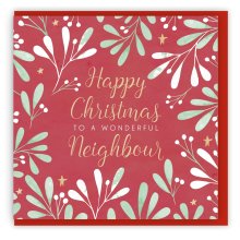 Happy Christmas to a Wonderful Neighbour Single Christmas Card