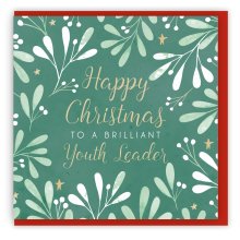 Happy Christmas to a Brilliant Youth Leader Single Christmas Card