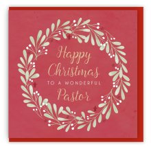 Happy Christmas to a Wonderful Pastor Single Christmas Card