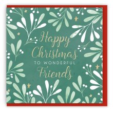 Happy Christmas to Wonderful Friends Single Christmas Card