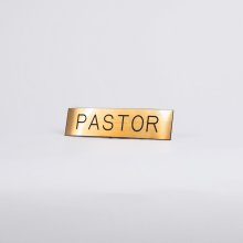 Sign Engraved Pastor Gold Adhesive Back