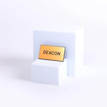 Badge Engraved Deacon Gold Clip