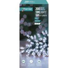 200 Multi-Action Battery Operated LED Lights with Timer in White