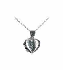 Silver Heart Pendant - 16" Chain