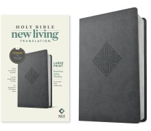 NLT Large Print Premium Value Thinline Bible, Filament Enabled (LeatherLike, Crossroads Gray)