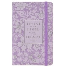 Small Notebook with Elastic Closure Faux Hardcover Purple Trust In The Lord Prov. 3:5