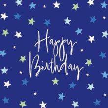 Birthday Card - Blue Stars