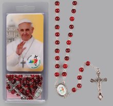 Red Glass Jubilee 2025 Rosary & Card Set