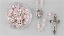 Pink Facetted Glass Rosary