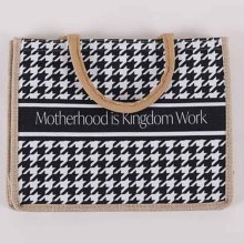 Motherhood Is Kingdom Word Canvas Tote