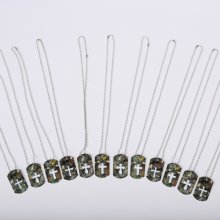 Camouflage Dog Tag Necklace - Pack of 12