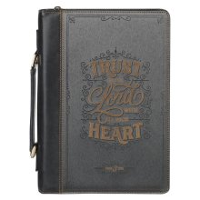 Bible Cover Fashion Charcoal/Black Trust In The Lord Prov. 3:5