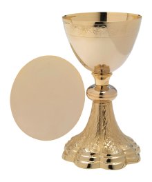 Gold Plated Chalice with Paten H 21.5 cm