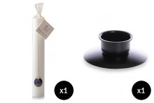 30.5 x 5 cm - Large White Advent Candle with Stable Design & Lipped Black Metal Candle Holder