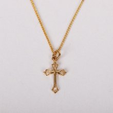 16-18" Gold Over Sterling Silver Cutout Cross Necklace