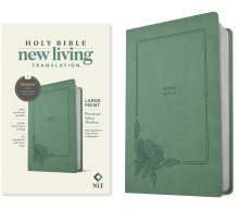 NLT Large Print Premium Value Thinline Bible, Filament Enabled (LeatherLike, Morning Bloom Sage Green)