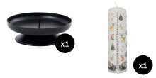 20cm Winter Wildlife Pillar Advent Candle & Pillar Candle Holder