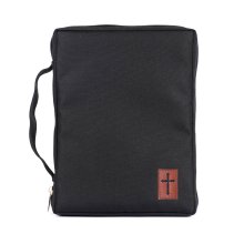 Cross Patch Canvas Bible Cover - Large