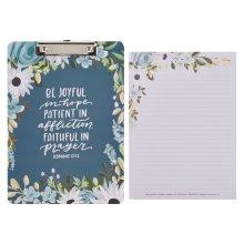 Clipboard w/ Pad Blue Be Joyful in Hope Rom. 12:12