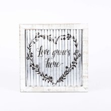 Love Grows Here Corrugated Tin Wall Decor
