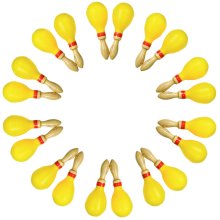 Wooden Handled Plastic Maracas - Pack of 10