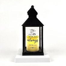 With You Always Black LED Lantern Candle