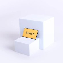 Badge Engraved Usher Gold Magnet