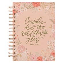Journal Spiral-bound Orange Consider How the Wildflowers Grow Luke 12:27