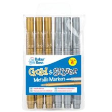 Gold & Silver Metallic Multi-Purpose Deco Pens (Pack of 6)