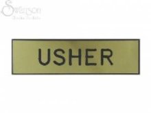 Engraved Form Badge Usher Gold