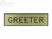Engraved Form Badge Greeter Gold
