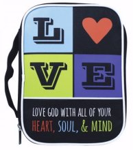 Love Block Canvas Bible Cover - Medium