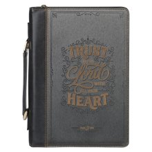 Bible Cover Fashion Charcoal/Black Trust In The Lord Prov. 3:5