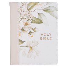 Feather Gray Floral Faux Leather Hardcover King James Version Note-taking Bible