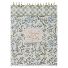 Spiral Notepad XL Blue Floral Strength And Dignity Prov. 31:25