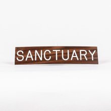 Sign Engraved Sanctuary Walnut