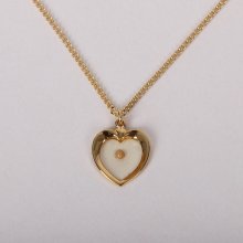 18" Gold Over Sterling Silver Mustard Seed Heart Necklace