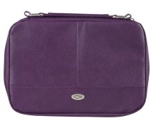 Two-fold Purple Faux Leather Organiser Bible Cover
