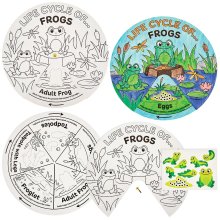 Frog Life Cycle Colour-In Sticker Wheels (Pack of 5)