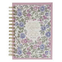 Journal Spiral Purple Floral Be Still and Know Ps. 46:10