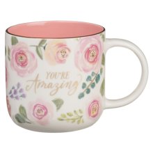 Mug Pink Floral You're Amazing