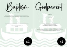 2 x 10 Packs Baptism / Godparent Certificate - Arc
