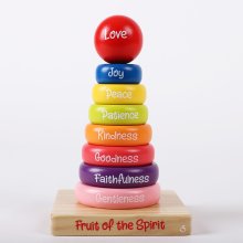 Puzzle Wood Stackable Rings Fruit Of The Spirit