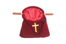 Large Collection/Offering Bag With Embroidered Cross 15in Depth
