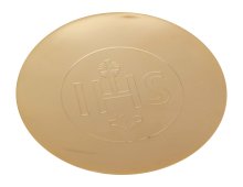 Gold Plated Paten with IHS D 12.5 cm