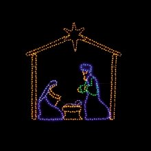 1.1 x 1.09m Twinkling Flexibright Nativity Scene